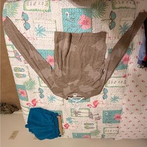 Gymshark Tan Camouflage Long Sleeve Top